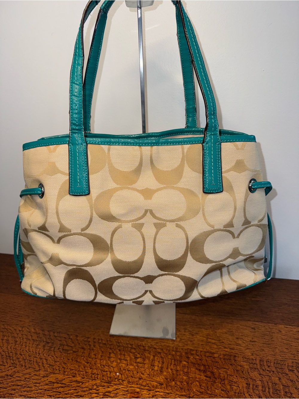 Coach Vintage Signature Stripe Carryall Tote Bag w/2 Hang Tags - Picture 3 of 16